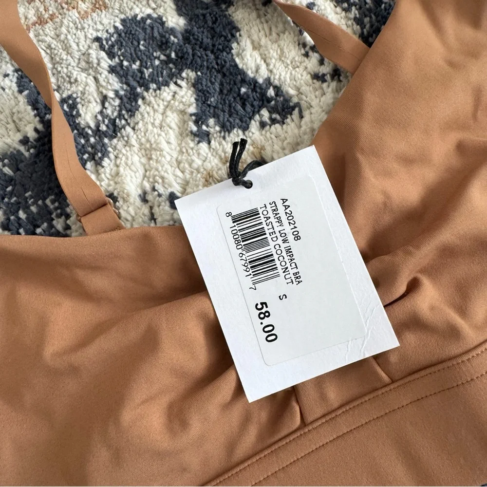Bandier All Access ruched sports Bra toasted coconut